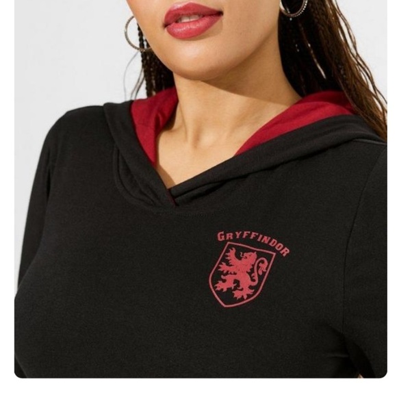 TORRID NWT Warner Bros Happy Potter Gryffindor Hi-Low Hooded Dress - Halloween - Picture 4 of 7